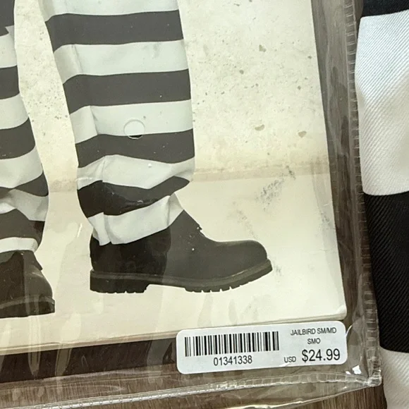 Jailbird Halloween Costume, Men’s S/M - Picture 3 of 6